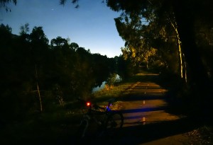Bike path at night